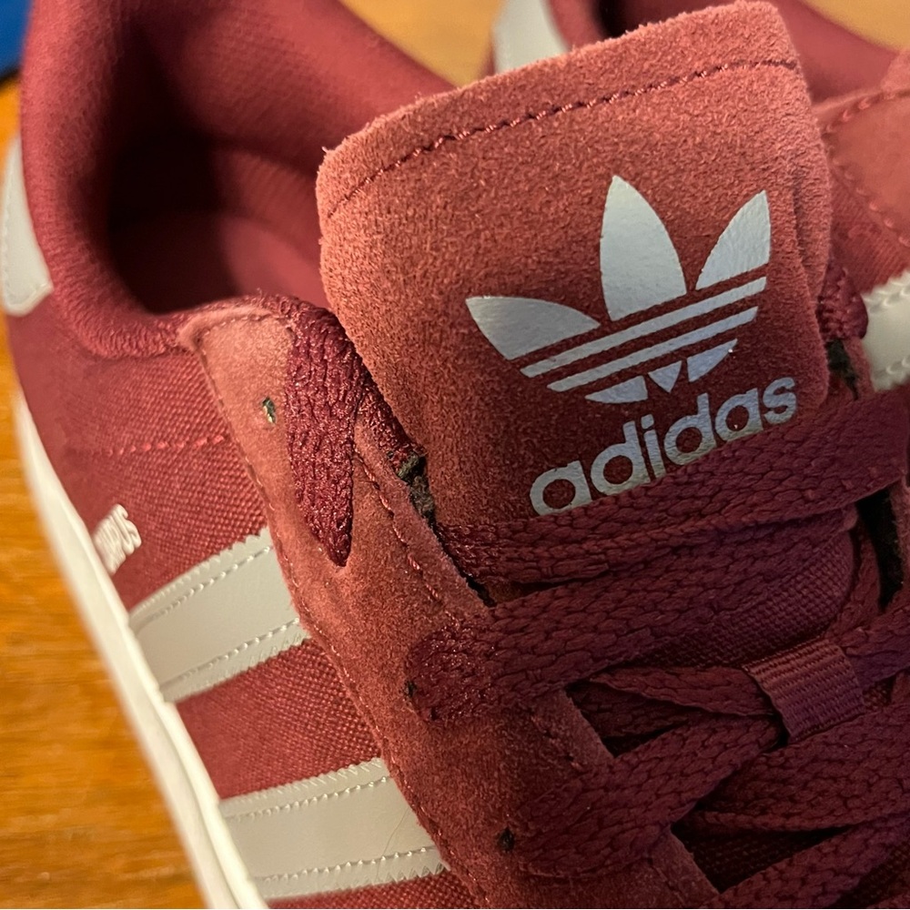 Adidas Burgundy Campus Vulc Shoes - Picture 3 of 6